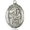 thumbnail image 3 of Extel Medium Oval Pewter St. Jerome Pendant with 18" chain, Made in USA, 3 of 10