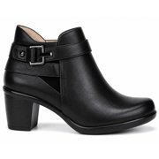 Naturalizer Womens Ella Side Zip Bootie Black Leather 6.5M