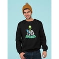 thumbnail image 2 of Doctor Alien Design Sweatshirt Men -Image by Shutterstock, Male 3X-Large, 2 of 4