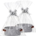 thumbnail image 2 of Woven Rope Gift Basket with Bag & Ribbon, Small Decorative Storage Basket for Holiday Presents, Empty Basket for Toys, Christmas, Baby Shower, Housewarming Gift, 12x8x5 Inch, 2 of 9