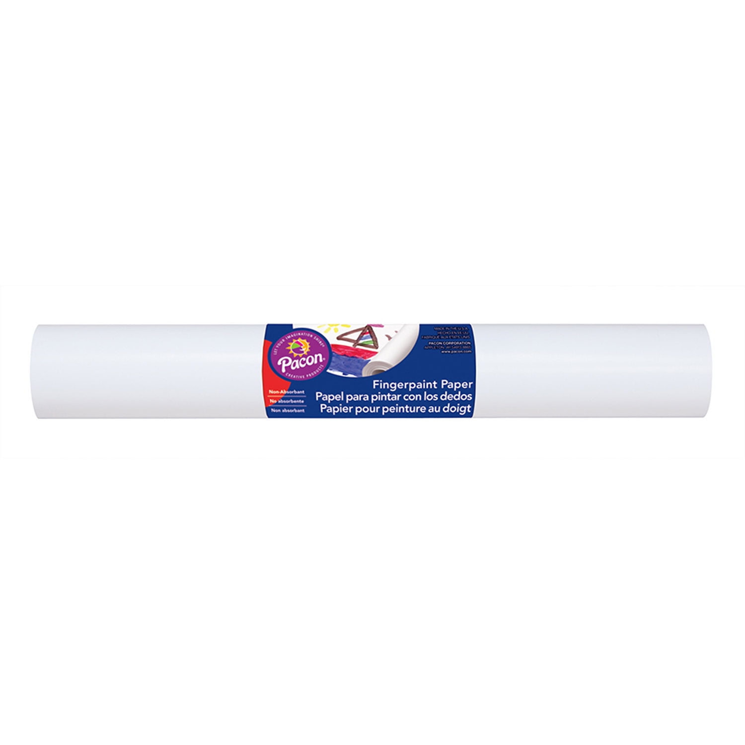 Prang Fingerpaint Paper, White, 16" x 100', 2 Rolls