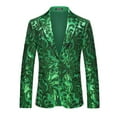 thumbnail image 2 of Handshe Men's Formal Blazer, Solid Color with Sequins and Pockets, Single Button Slim Fit for Wedding and Business Wears, 2 of 6