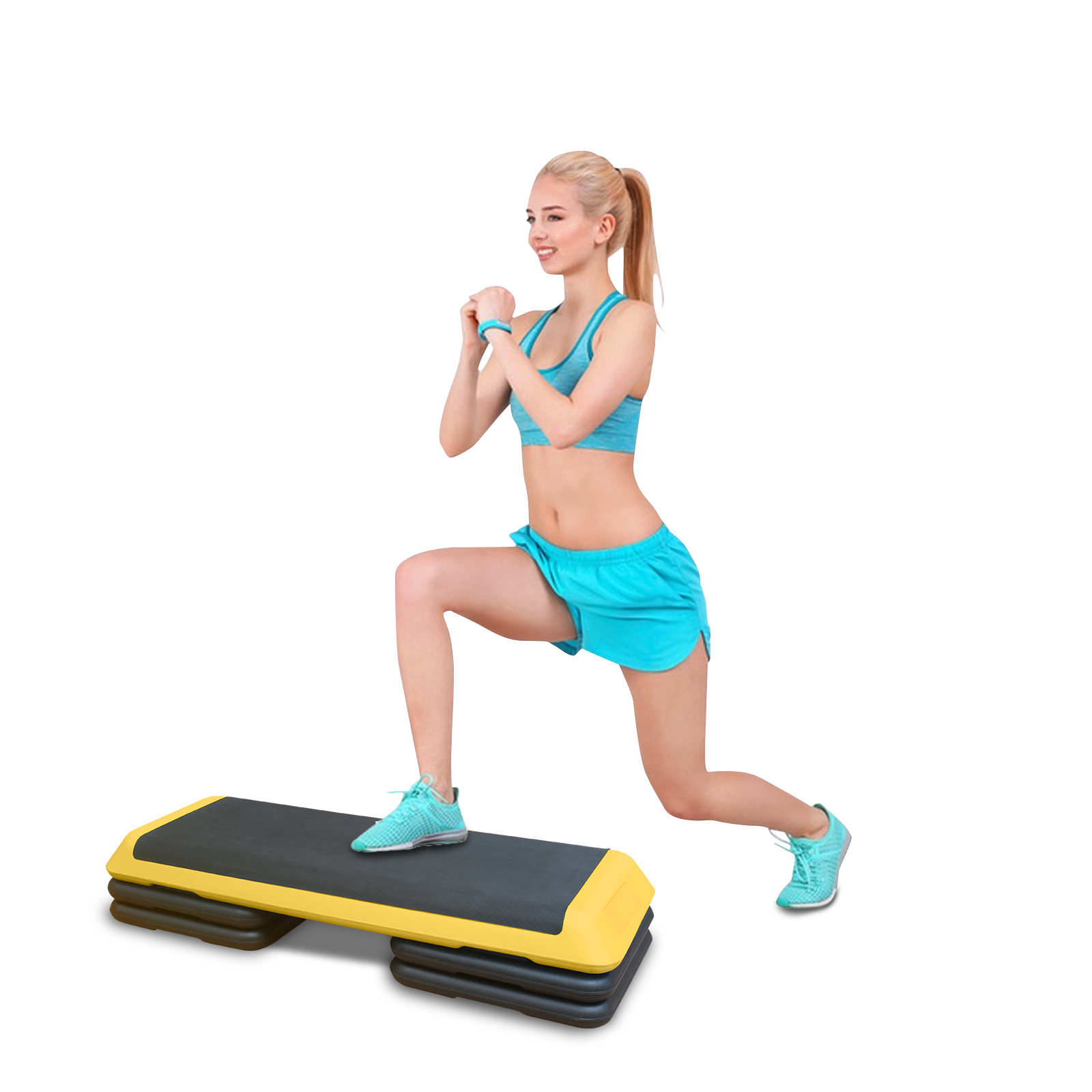 Adjustable Aerobic Stepper Exercise Step Platform for Home Workouts Aerobic Step Platform with 4 Risers Walmart