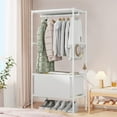 thumbnail image 5 of Gumesh Portable 2-Tier Wardrobe Rack With Curtain | Shelves + Hanging Rod | Freestanding Closet Organizer, 5 of 6