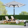 thumbnail image 3 of Best Choice Products 10ft Outdoor Steel Market Patio Umbrella w/ Crank, Tilt Push Button, 6 Ribs - Striped Navy Blue, 3 of 7