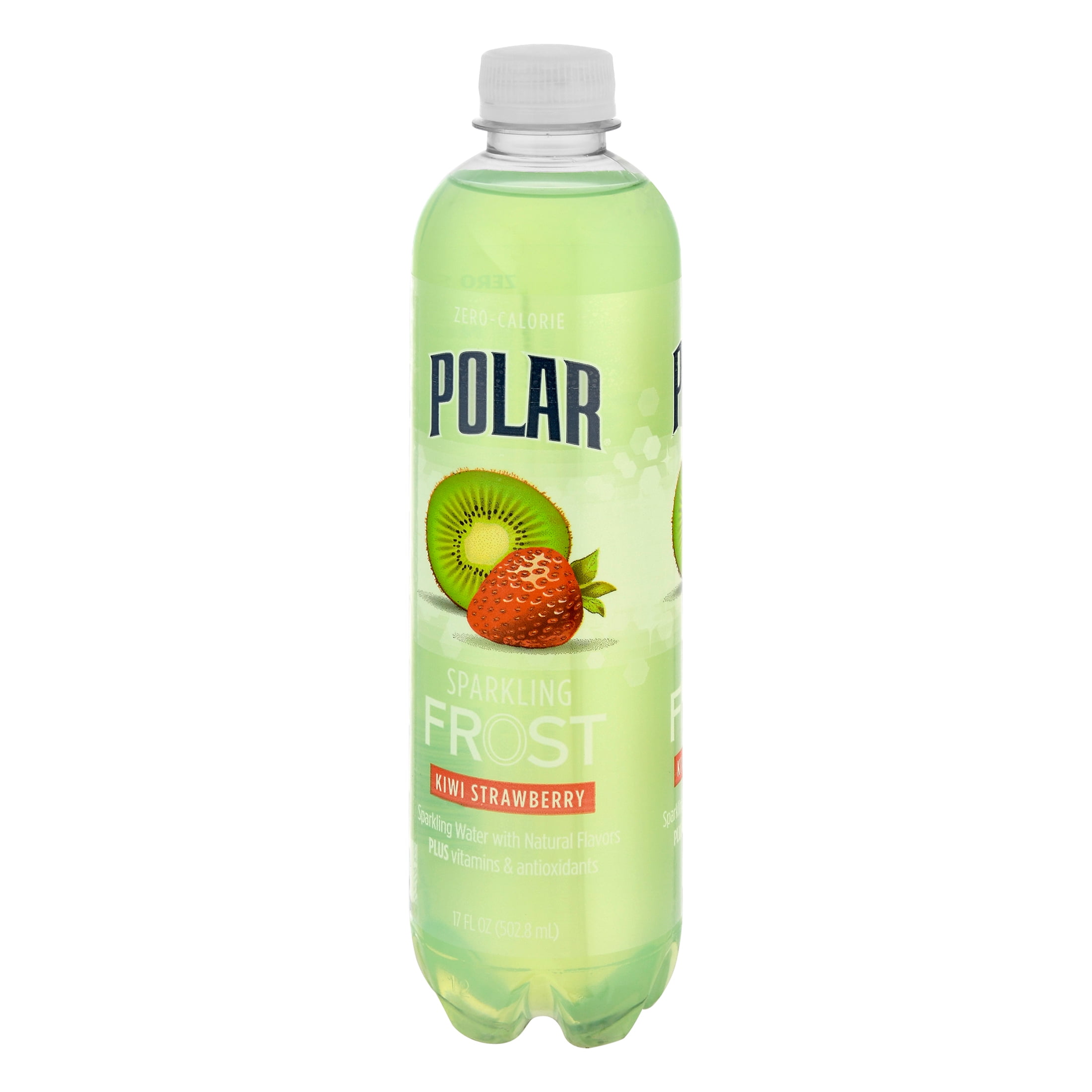 Polar Beverages Sparkling Frost Water, Strawberry Kiwi Liquids, 17 oz