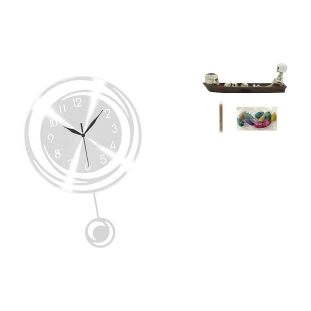 Reloj de pared de acrílico con diseño de barco, silencioso y ligero, con números arábigos, ideal para cocina, estudio, dormitorio y mesa.