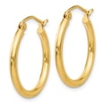 thumbnail image 2 of Boucles d'Oreilles Créoles Tube 2 mm en Or Jaune 10k Rondes, 2 of 8
