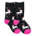 thumbnail image 3 of Girls Crazy Socks Unicorn Rainbow Stars all Over Novelty Crew Socks Size 6-8, 3 of 5