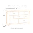 thumbnail image 6 of Signature Design by Ashley Brashland Farmhouse 7 Drawer Dresser with Dovetail Construction, Textured White, 6 of 10