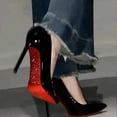 thumbnail image 2 of Chaussures de Luxe Style Étoile pour Femmes Rouges Semelle Brillante Escarpins Grande Taille Talons Hauts Femmes Aguichant Fête Bout Pointu Chaussures de Mariage, 2 of 7