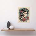 thumbnail image 2 of Woman Rose Flowers Pin Up Rockabilly Americana 50s Unframed Wall Art Print Poster Home Decor Premium, 2 of 3