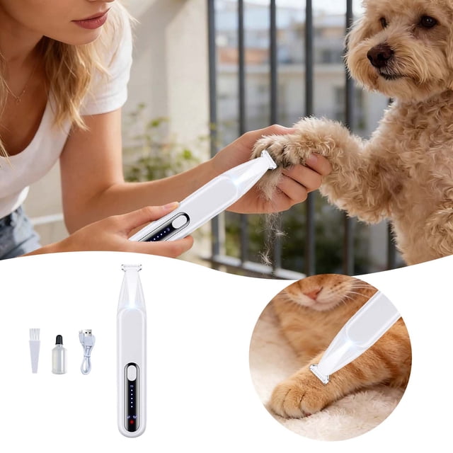 BotaniNest Specific And Cat Trimmer With LED Light 18mm Wide Rounded Ceramic Low Noise Speed Wireless Grooming Scissors 10ml
