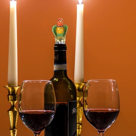 OUNONA Decorative Parrot Wine Bottle Stopper Metal Reusable Seal for Glass Bottles