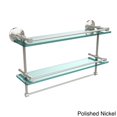 thumbnail image 2 of Monte Carlo Collection Double Glass Gallery Rail Shelf with Towel Bar - Satin Nickel / 22 Inch, 2 of 5