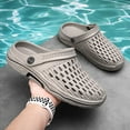 thumbnail image 5 of HNMKIU Outdoor Slippers for Men for Indoor Home Use with Closed Toe on Design EVA Beach Sandals for Summer Relaxation Comfortable Mens Shoes 02_Grey,40, 5 of 9