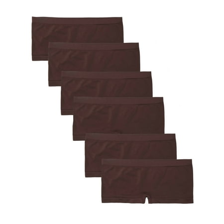 

Kalon Women s 6 Pack Nylon Spandex Boyshort Panties (X-Large Chocolate)