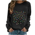 thumbnail image 2 of Xdegoge Christmas Sweatshirt for Women Long Sleeve Round Neck Pullover Xmas Cute Bow Print Top Casual Loose Fitting Holiday Shirts Christmas Themed Outfits, 2 of 4