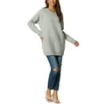 thumbnail image 2 of Suéter casual de manga larga con cuello redondo y bolsillos para mujer INSPIRE CHIC M gris, 2 of 7