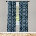 thumbnail image 3 of Ambesonne Blue and White Curtains, Nordic Winter, Pair of 28"x63", Pale Blue Navy Blue, 3 of 5