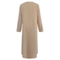 thumbnail image 4 of Homenesgenics Dresses for Women Plus Size Fashion Summer Casual Full Sleeve O-Neck Solid Linen Long Dress, 4 of 9