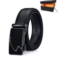 thumbnail image 1 of Ceinture Homme, Ceinture en Cuir pour HommeStyle D, Rglable Ceinture Boucle Automatique 3.5cm * 130cm (Bote incluse), Ceinture en cuir d'affaires, Va, 1 of 5