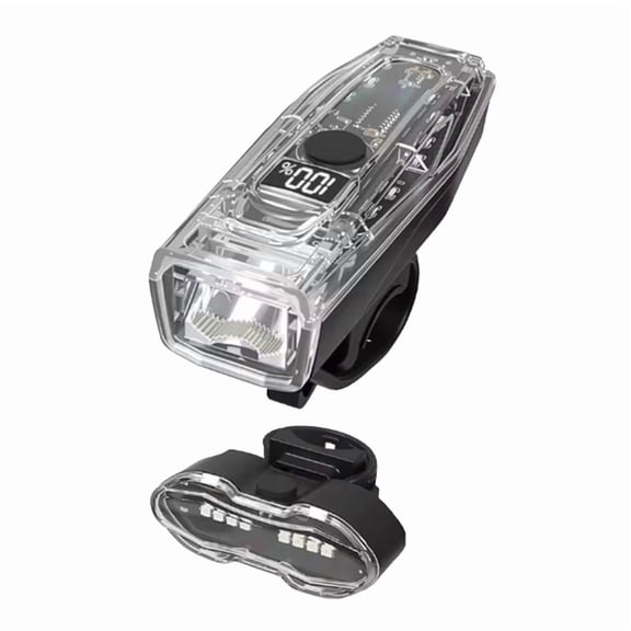 LED Bike Light Rechargeable Bicycle Front Light Taillight Bicycle Head Lights Cycling Bike Safety Lamp for Night Riding,1 x Bike Front Light 1 x Bike Rear Light,Black & Transparent