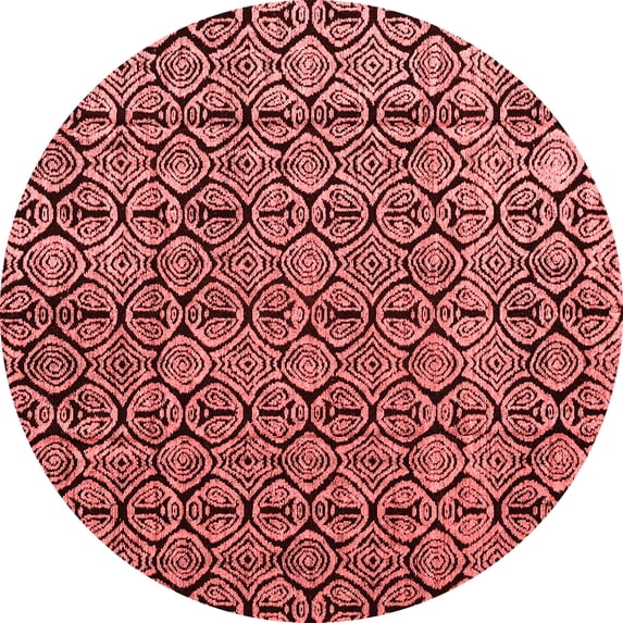 Ahgly Company Indoor Round Abstract Red Modern Area Rugs, 8' Round