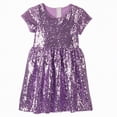 thumbnail image 2 of mgoYE Casual Toddler Girl Dress Flower Girl Dress Toddlers Sequin Dress Kids Party Dress Bridesmaid Wedding Gown(Purple,3-4 Years), 2 of 4