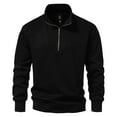 thumbnail image 2 of Cotton Sweatshirts for Men with Zipper Collared Long Sleeve Golf Shirts Mens Casual Solid Color Pullover Slim-Fit Office Work Tees Tops, 2 of 8