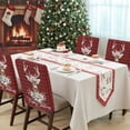 thumbnail image 4 of Christmas Elk Chair Covers Set of 4 Xmas Deer with Floral Snow Red Buffalo Plaid Chair Back Covers Stretch Removable Washable Slipcovers Protector for Dining Room Kitchen Party Decor, 4 of 5