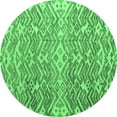 thumbnail image 1 of Ahgly Company Indoor Round Abstract Emerald Green Modern Area Rugs, 3' Round, 1 of 4