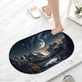 thumbnail image 6 of Beautiful mountain scenery with moon and stars Super Absorbent Quick-Drying Bathroom Mat Rug, Rubber Non-Slip Bottoms, Easy to Clean,Ultra Thin Bathroom Rugs Fit Under Door and Bathtub(20×31Inch), 6 of 6
