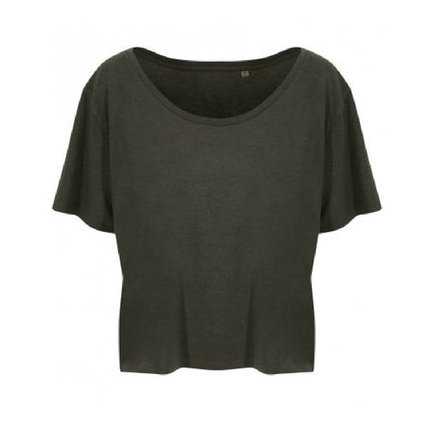 Ecologie - Crop Top Daintree de Ecoviscoso para Mujer (Verde Helecho)