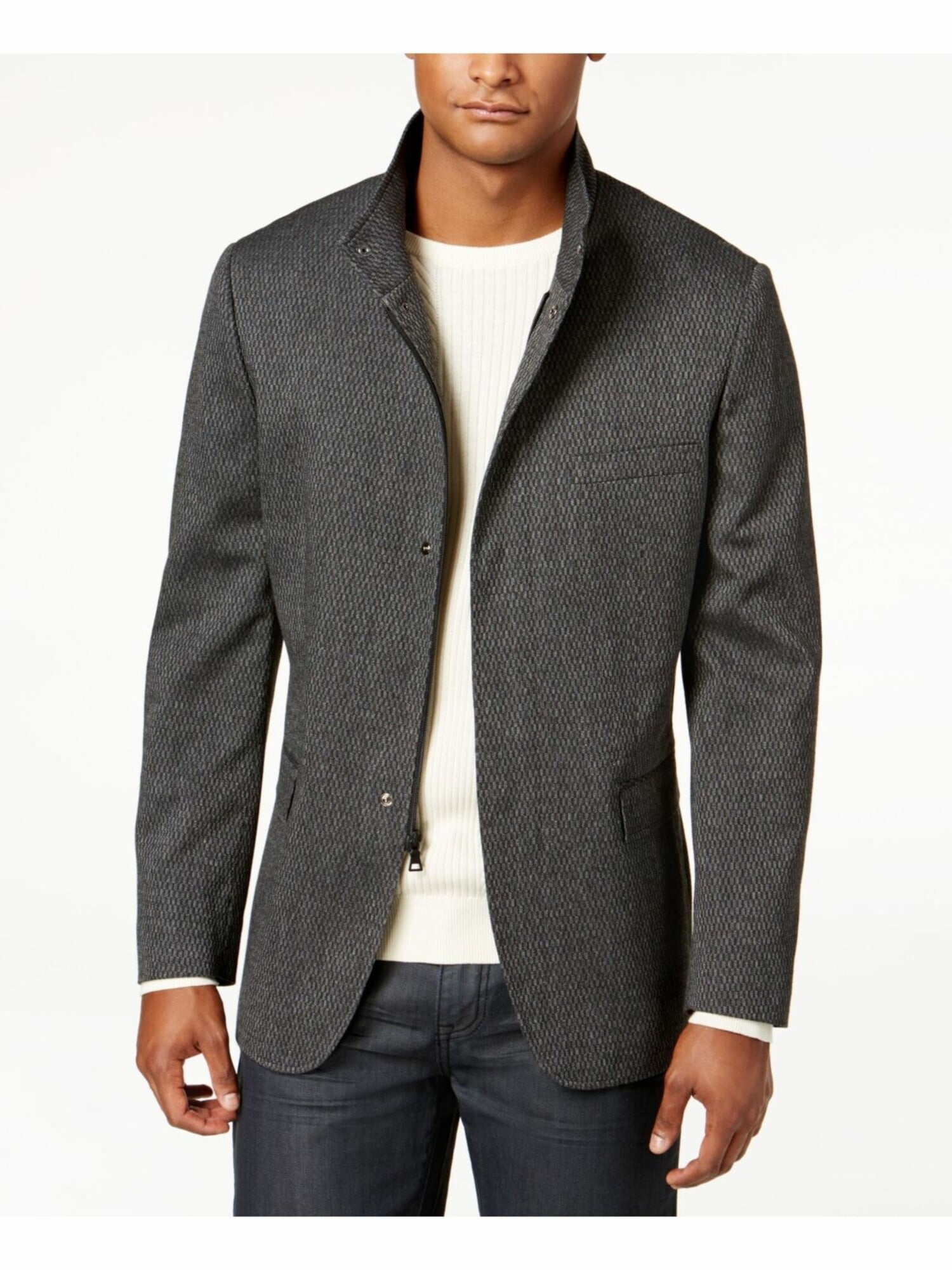 ALFANI Mens Black Single Breasted 