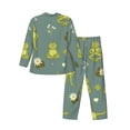 thumbnail image 2 of Bingfone Men'S Pajama Set 2 Piece Loungewear Pjs, Long Sleeve With Pajama Pants-Cute Yoga Frogs, 2 of 9