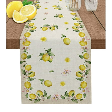 

Blue And White Porcelain Texture Map Lemon Table Runner Wedding Dining Table Cover Cloth Placemat Napkin Home Kitchen Decor