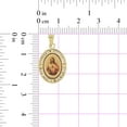 thumbnail image 4 of 14k Yellow Gold, Color Image Over Gold Divine Christ Religious Pendant Oval Charm Created CZ 14mm NO Necklace, 4 of 9