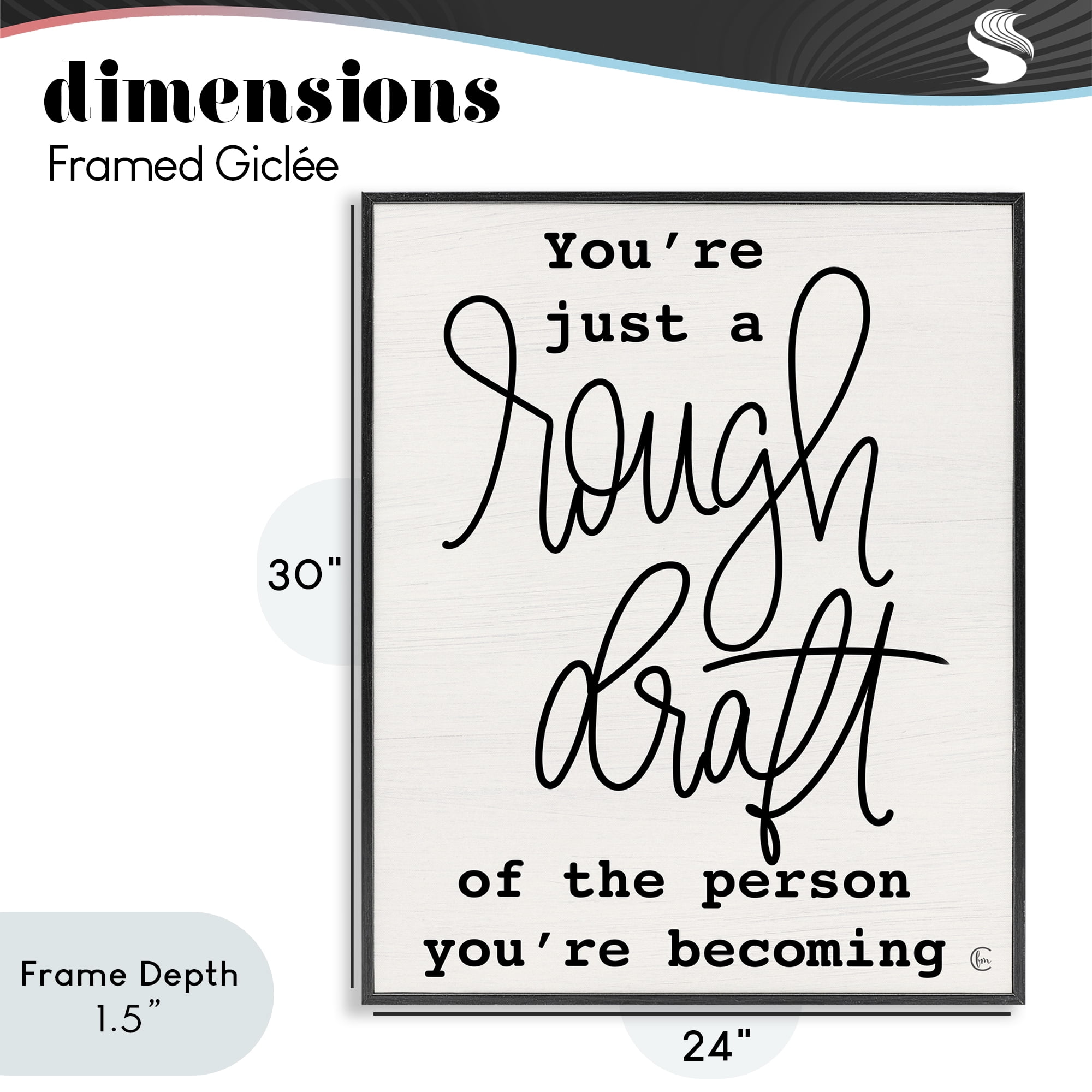 Stupell Industries Rough Draft Of Person Black Framed Giclee Art, design by Fearfully Made Creations