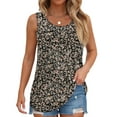thumbnail image 3 of Fantaslook Pleated Tank Tops for Women Dressy Casual Sleeveless Blouses Floral Summer Tops, 3 of 10