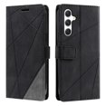 thumbnail image 2 of For Samsung Galaxy S25 FE 5G Wallet Phone Case With Card Holder Magnetic Closure Folio Splicing PU Leather Flip Case,Black,For Galaxy S25 FE 5G, 2 of 7