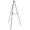 U.S. Art Supply 66" High Showroom Black Aluminum Display Easel and Presentation Stand, Adjustable Floor and Tabletop Use
