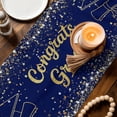 thumbnail image 4 of Blue Gold Graduation Cap Table Runner 13x108 Inch Graduates Celebration Fireworks Classic Cotton Linen Dining Table Runner Ideal for Dresser Kitchen Coffee Tables - Machine Washable, 4 of 9