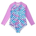 thumbnail image 3 of URMAGIC Girls Swimsuits One Piece Long Sleeve Rashguard UPF50+ Sun Protective Bathing Suit 2-12 Years, 3 of 10