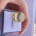 thumbnail image 3 of Guodhu Mens Ring Bling Bling Hip Hop Iced Out Sparkling CZ Ring Gold Plated Ring for Men, 3 of 5