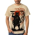 thumbnail image 4 of LAOLIUSN Men’s All Over Print Graphic T-Shirt, Japanese Samurai Ronin Katana Rising Sun Torii Dragon Sakura 3D Printed Streetwear Tee, Short Sleeve Crewneck, S-4XL, 4 of 7
