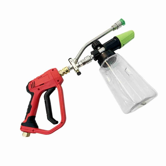 Foam Foam Cannon, Car Foam Blaster Wide Neck Soap Sprayer For Pressure Washer With 1/4'' Quick Connector, 1L Transparent Bottle