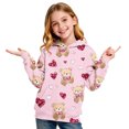 thumbnail image 3 of Sudadera con capucha para niña, para el Día de San Valentín, con estampado de color, de manga larga, informal, deportiva, con capucha, de manga larga, con inserciones en los hombros, blusa de poliéste, 3 of 6