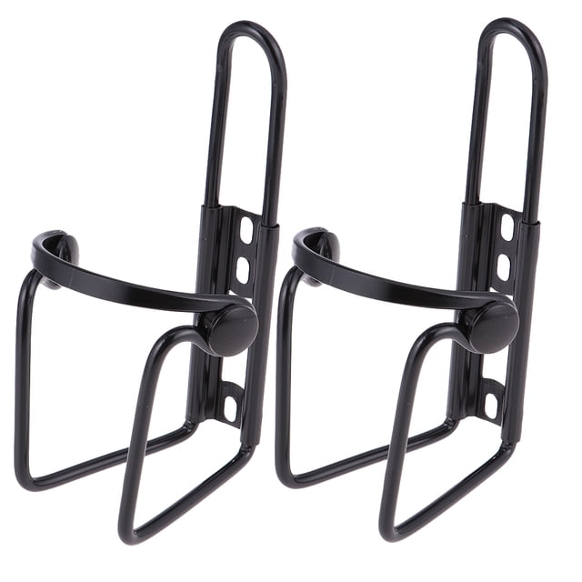 2pcs Durable Water Bottle Holder Alloy Motorcycle Water Bottle Cage Holder Useful Bike Bottle Storage Rack (Black)