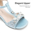 thumbnail image 5 of BURUDANI Girls Dress Sandals with Ankle Strap T-Strap Low Heel Pumps for Little & Big Kids, 5 of 6